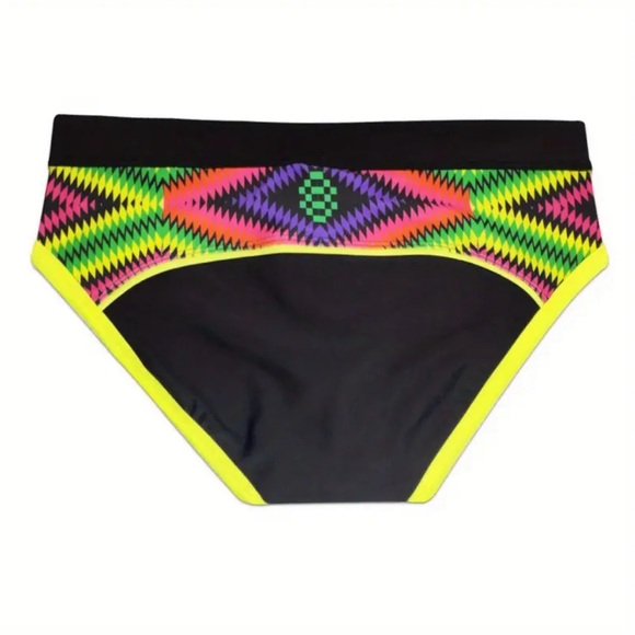 Swim Brief UXH Collection Black and Neon Pattern Medium - Picture 7 of 7